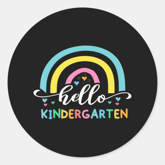 Hallo Kindergarten zurück zur Schule Runder Aufkleber (Vorderseite)