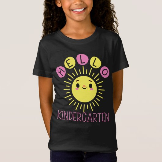 Hallo Kindergarten Zurück zur Schule Sonnenschein T-Shirt (Vorderseite)