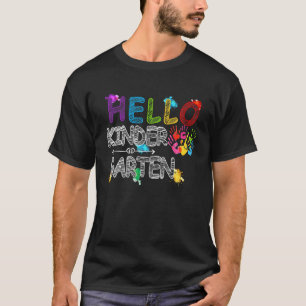 Hallo Kindergarten Zurück zur Schule T-Shirt Erste