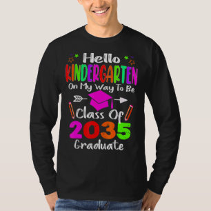 Hallo Kindergarten zurück zur Schulklasse 2035 Gr T-Shirt