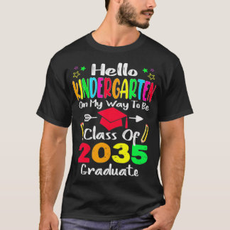 Hallo Kindergarten zurück zur Schulklasse 2035 Gr T-Shirt