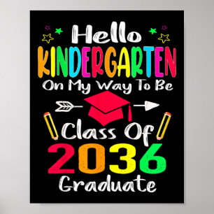 Hallo Kindergarten zurück zur Schulklasse 2036 Gr Poster