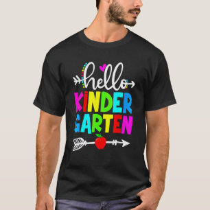 Hallo Kindergartener Lehrer Schüler Team Glücklich T-Shirt