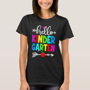 Hallo Kindergartener Lehrer Schüler Team Glücklich T-Shirt