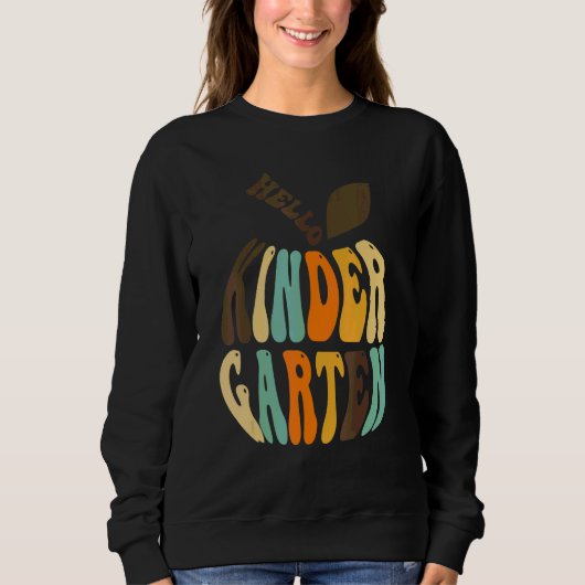 Hallo Kindergärtnerin Erster Schultagappl Sweatshirt (Vorderseite)