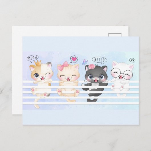 Hallo Kittens Postkarte (Vorne/Hinten)