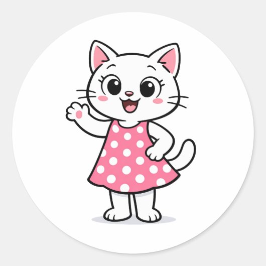 Hallo Kitty Runder Aufkleber (Vorderseite)