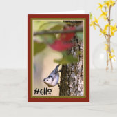 Hallo - Kleiber-Gruß-Karte Karte (Gelbe Blume)