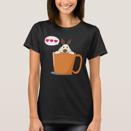 Hallo kleine braune Ohren Hase T-Shirt (Vorderseite)