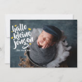 Hallo kleine jongen Gouden Hart Fotocollage Baby  Ankündigung (Vorderseite)