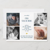 Hallo kleine jongen Gouden Hart Fotocollage Baby  Ankündigung (Rückseite)