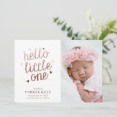 Hallo kleine Rose Gold Pink FotoCollage Ankündigung (Stehend Vorderseite)