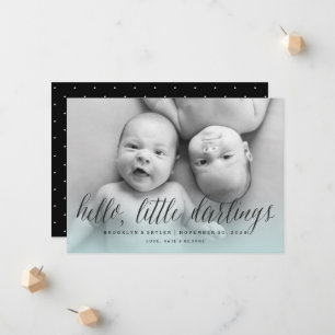 Hallo kleine Schatz Zwillinge Jungen Moderne Foto  Ankündigung