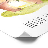 Hallo, Kleiner. Niedlicher Bärendruck. Baby Poster (Ecke)