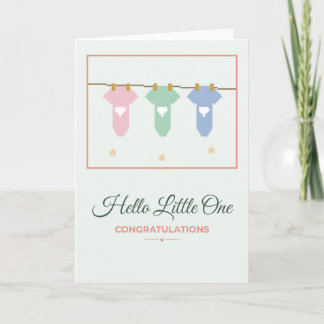 Hallo Kleines Baby Wäscheleine Neue Babykarte Karte