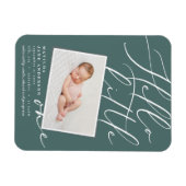 Hallo kleines, elegantes modernes Foto Magnet (Horizontal)