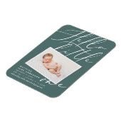 Hallo kleines, elegantes modernes Foto Magnet (Linke Seite)