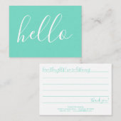 HALLO Kommentarkarte Visitenkarte (Vorne/Hinten)