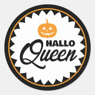 Hallo Königin Halloween Runder Aufkleber