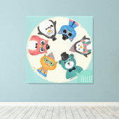 Hallo ! Kreis der Tierfreunde Leinwanddruck (Insitu (Holzboden))