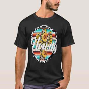HALLO Kuh Leopard Kaktus Serape Kaktus Druck Sonn T-Shirt