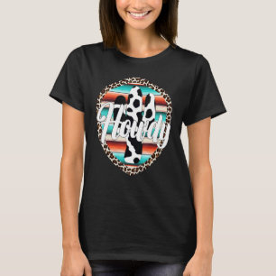 HALLO Kuh Leopard Kaktus Serape Kaktus Druck Türk T-Shirt