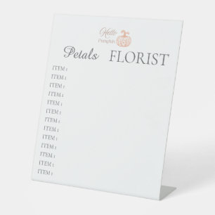 Hallo Kürbis Halloween Florist Geschäft Branding  Sockelschild