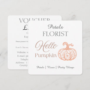 Hallo Kürbis Halloween Florist Geschäft Gutschein
