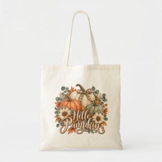 Hallo Kürbis Herbst Blumen Coquette Schleife Kürbi Tragetasche