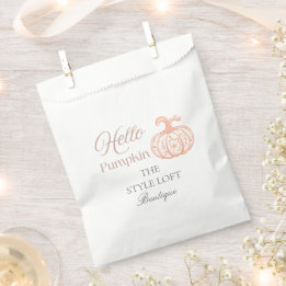 Hallo Kürbis Herbst-Branding für Boutique-Shop Geschenktütchen