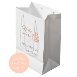 Hallo Kürbis Herbst-Branding für Boutique-Shop Mittlere Geschenktüte