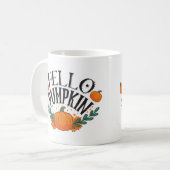 Hallo Kürbis Herbst Herbst Kaffeetasse (Vorderseite Links)