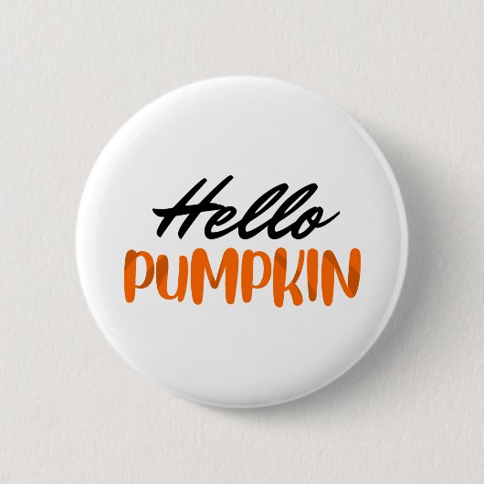 Hallo Kürbis Herbstsaison Herbst Button (Vorderseite)