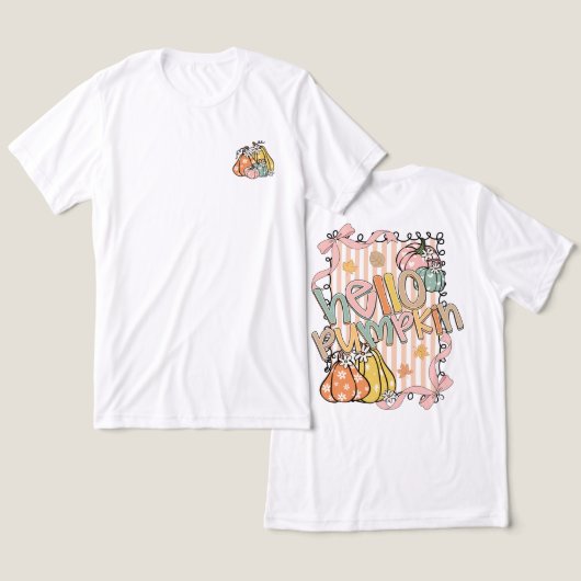 Hallo Kürbis Herbstsaison Tri-Blend Shirt (Design vorne & hinten)