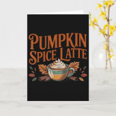 Hallo Kürbis-Latte-Sce-Kaffee-Liebe-Herbstsaison Karte (Gelbe Blume)