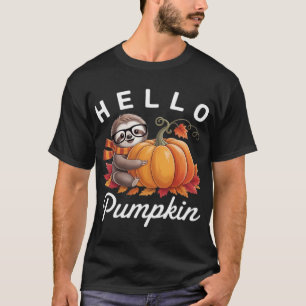 Hallo Kürbis - Süßer Herbstfaultier Herbstlaub Lau T-Shirt
