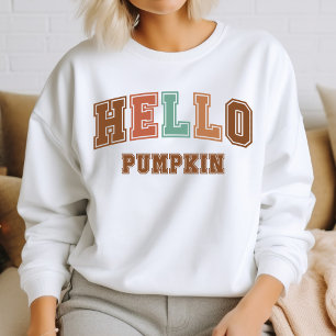 Hallo Kürbis Trendy Herbst Varsity Sweatshirt