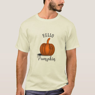 Hallo Kürbis Wasserfarbe Herbst lustig T-Shirt