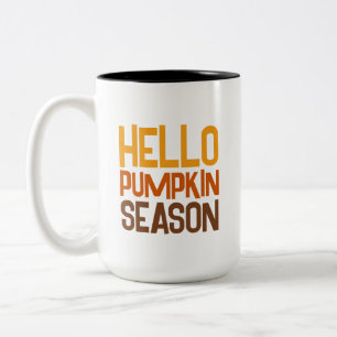 Hallo Kürbissaison Zweifarbige Tasse