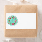Hallo! Labels für Vintage Länderadressen in Blumen (Insitu)