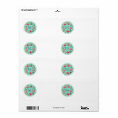 Hallo! Labels für Vintage Länderadressen in Blumen (Vorne)