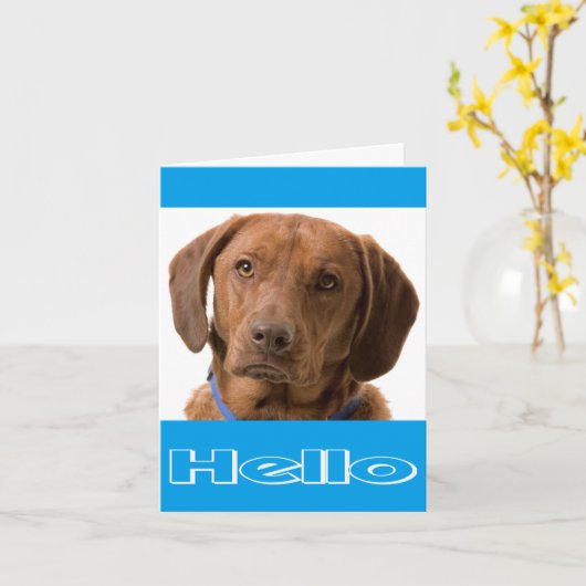 Hallo Labrador Retriever Puppy Doppy Note Card Karte (Gelbe Blume)
