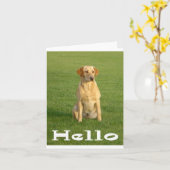 Hallo Labrador Retriever Puppy Hunde Note Card Karte (Gelbe Blume)