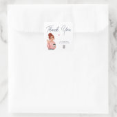 Hallo Lady Round Danke Sticker | Hübsche Frau (Tasche)