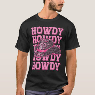 HALLO Land Südliche Western Rosa Leopard Kuh p T-Shirt