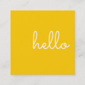 Hallo  | Lässig modern weiß und gelb Quadratische Visitenkarte (Vorderseite)