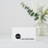 Hallo lässiges modernes Schwarzes u. Weiß der Visitenkarte (Stehend Vorderseite)