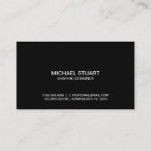 Hallo lässiges modernes Schwarzes u. Weiß der Visitenkarte (Rückseite)
