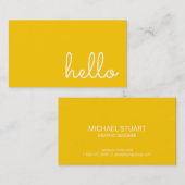 Hallo | lässiges modernes weißes u. gelb visitenkarte (Vorne/Hinten)