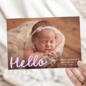 Hallo Lavender Foto Birth Ankündigung